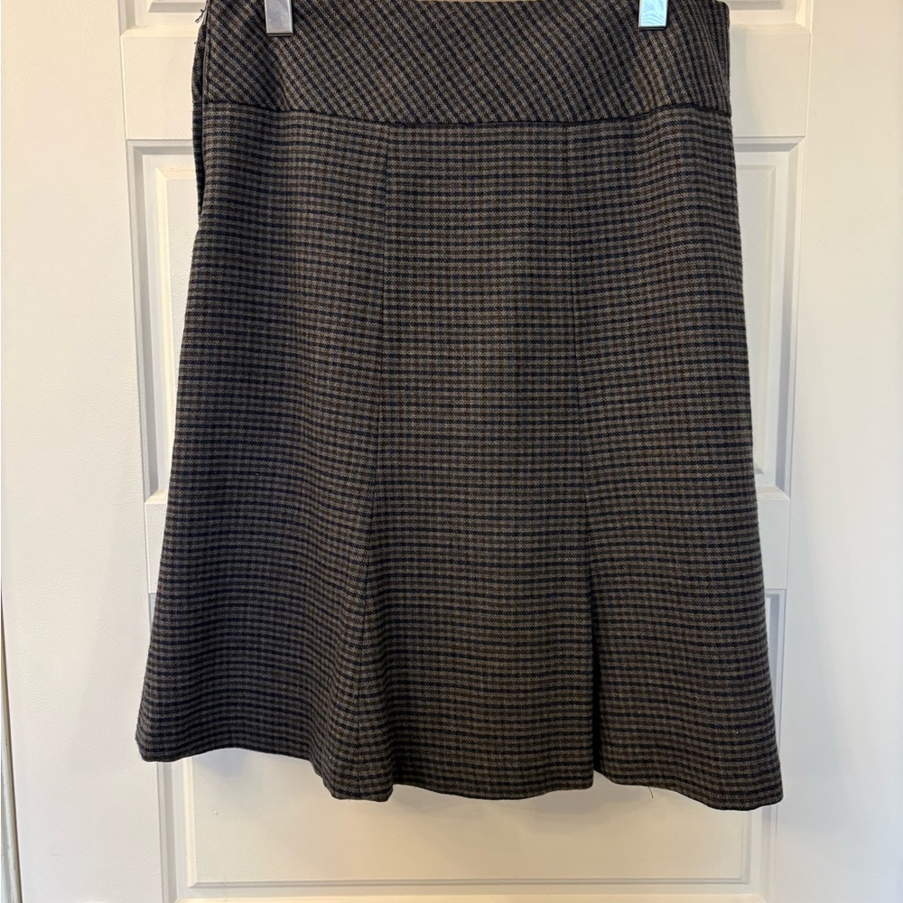 RW&CO. Blue, Green and Gray Houndstooth A-Line Skirt